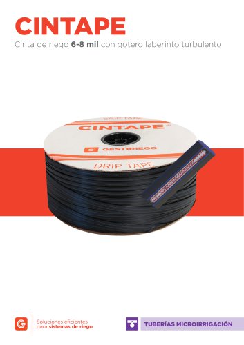 Ficha técnica tubería de riego por goteo CINTAPE 6-8 MIL