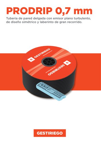 Ficha técnica tubería de riego por goteo Prodrip 0.7 mm