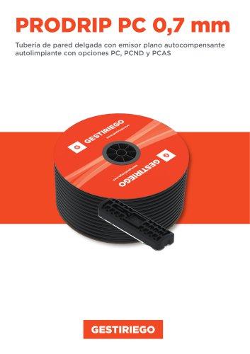 Ficha técnica tubería de riego por goteo Prodrip PC 0.7 mm