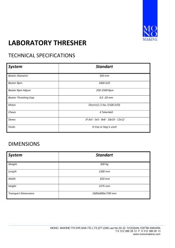 LABORATORY THRESHER 