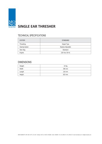 SINGLE EAR THRESHER