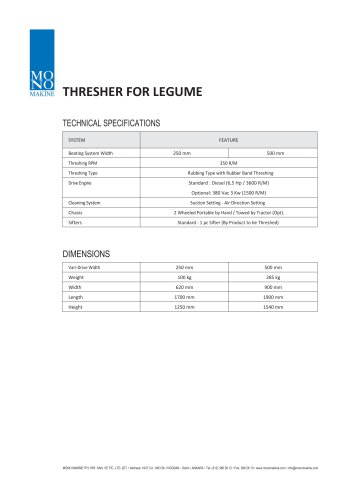 THRESHER FOR LEGUME