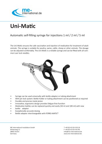 Automatische Selbstfüllerspritze - Uni-Matic