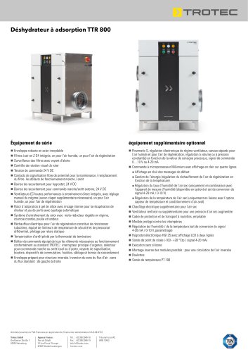 Déshydrateur à adsorption TTR 800