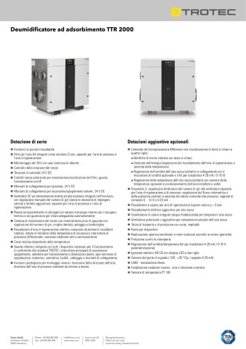 Deumidificatore ad adsorbimento TTR 2000