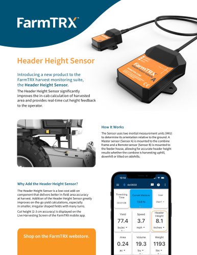 Header Height Sensor Info Sheet