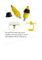 Automatic Chicken Nipple Drinker with Rubber for 22mm Square Pipe-4