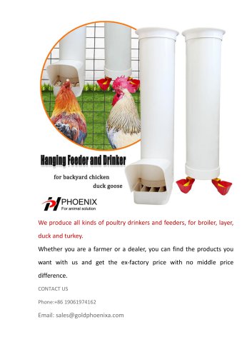 Hanging Tube Chicken Feeder and Drinker