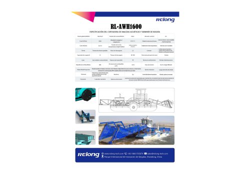 Cosechadora de malezas acuática pequeña RL-AWH1600