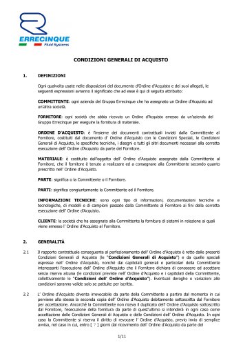 CONDIZIONI GENERALI DI ACQUISTO