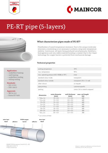 MAINFLOOR PE-RT pipe