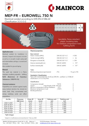 MEP-FR &bdquo;easy&ldquo; &ndash; 750N EUROWELL