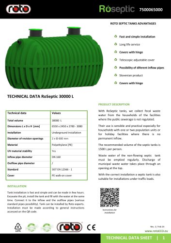 TECHNICAL DATA RoSeptic 30000 L
