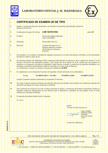 Certificado ATEX VIATERBLE