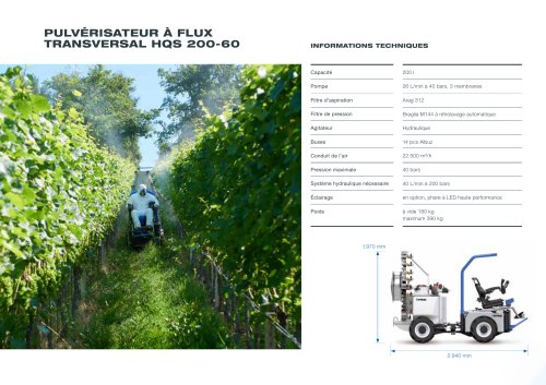 PULVÉRISATEUR À FLUX TRANSVERSAL HQS 200-60