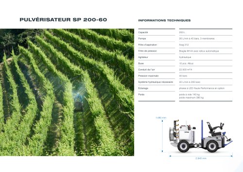 PULVÉRISATEUR SP 200-60