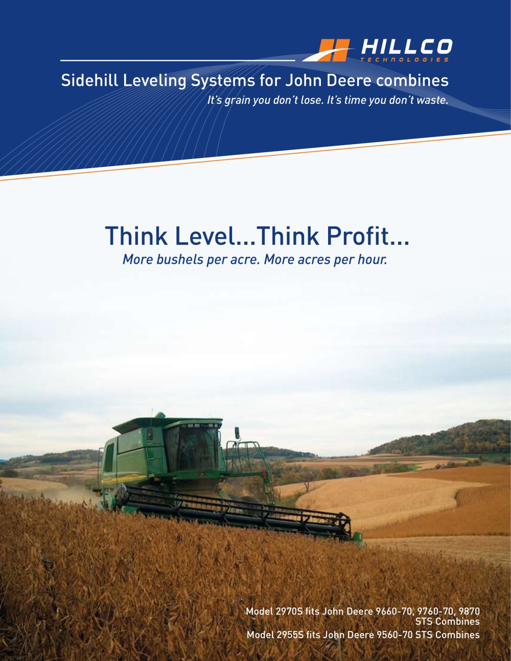 Sidehill Leveling Systems for John Deere combines - Hillco Technologies, Inc.