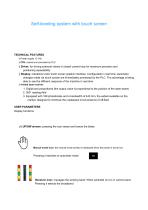 Self-leveling system with touch screen