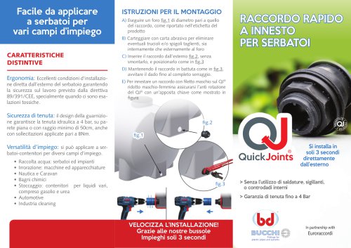 RACCORDO RAPIDO A INNESTO PER SERBATOI