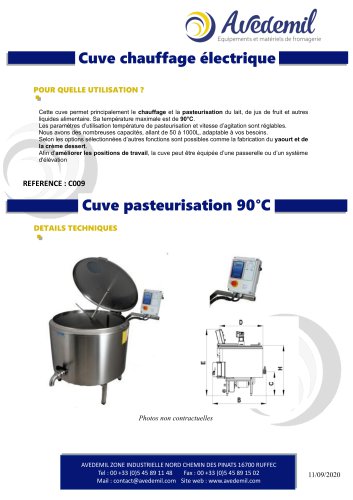 Cuve pasteurisation 90°C