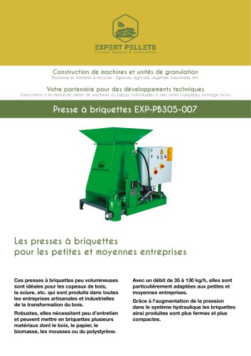 Presse &agrave; briquettes EXP-PB305-007 (2025)