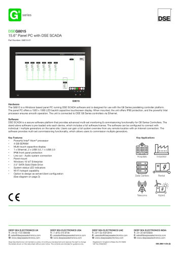 DSEG8015 15.6&rdquo; Panel PC with DSE SCADA