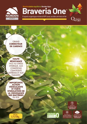 Braveria One - Engrais organique min&eacute;ral NPK avec acides amin&eacute;s et fer