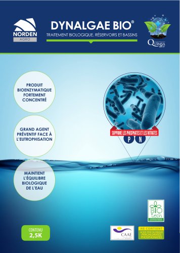 DYNALGAE BIO &reg; -TRAITEMENT BIOLOGIQUE. R&Eacute;SERVOIRS ET BASSINS