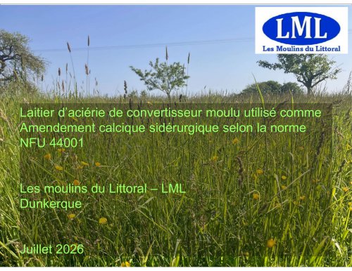 Amendement calcique sid&eacute;rurgique - NFU44001 - LML Dunkerque