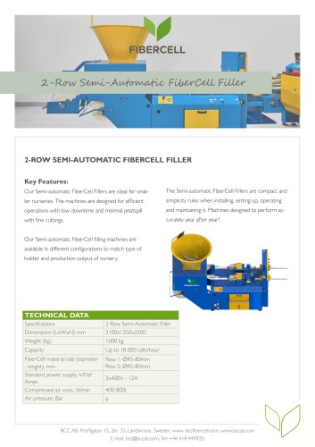 2-ROW SEMI-AUTOMATIC FIBERCELL FILLER