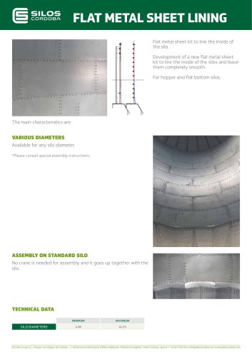 FLAT METAL SHEET LINING