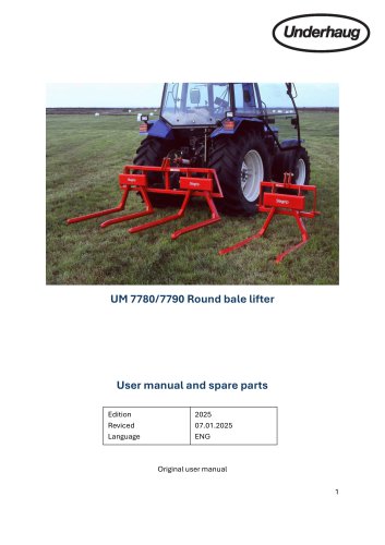 UM 7780/7790 Round bale lifter