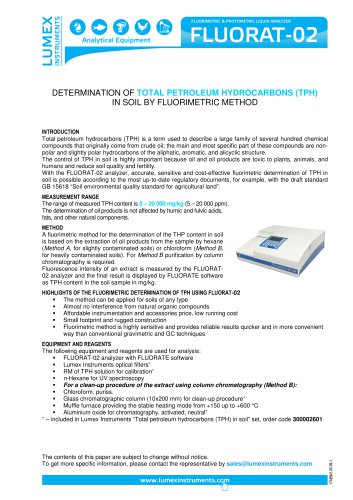 Determination of total petroleum hydrocarbons (TPH)