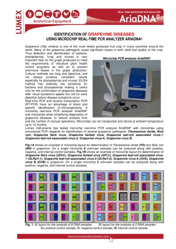 Identification of grapevine diseases using real-time PCR analyzer AriaDNA