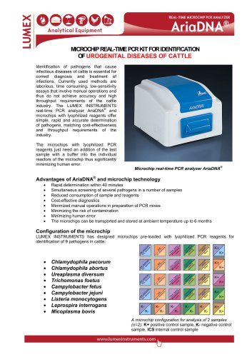 MICROCHIP REAL-TIME PCR KIT FOR IDENTIFICATION OF UROGENITAL DISEASES OF CATTLE 