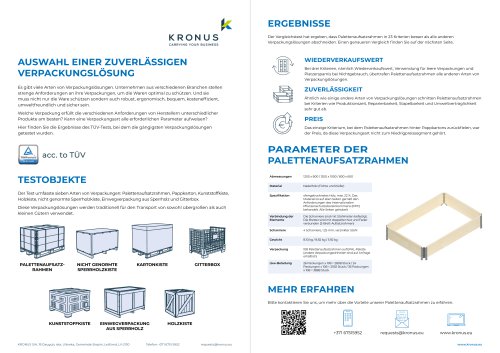 VERPACKUNGSVERGLEICH