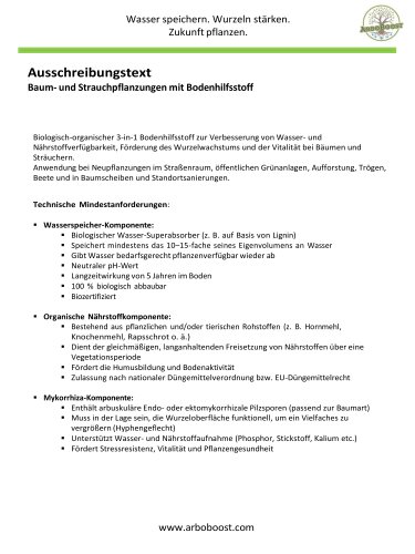 Ausschreibungstext