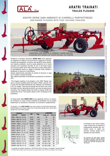 ARATRI SERIE 2000 ABBINATI AI CARRELLI PORTATTREZZI 