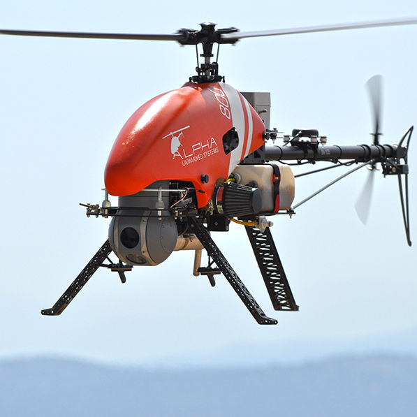 Drone agrícola de asas rotativas ALPHA 800 UAV Helicopter Alpha Unmanned Systems de dois