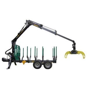 grua florestal montada em carreta