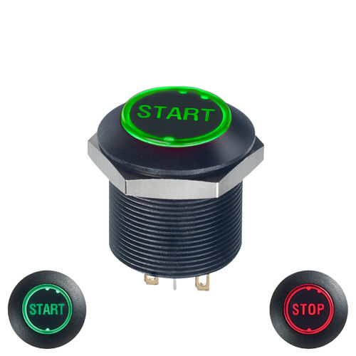 Interruptor com botão de pressão - FDAP1C1282F23 - APEM GmbH - start/stop / para iluminação / IP54