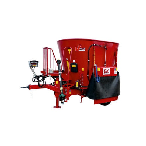Vagão misturador vertical - V-MIX PLUS - Bernard van Lengerich Maschinenfabrik GmbH & Co. KG - de arrasto / de descarga lateral / com 1 rosca
