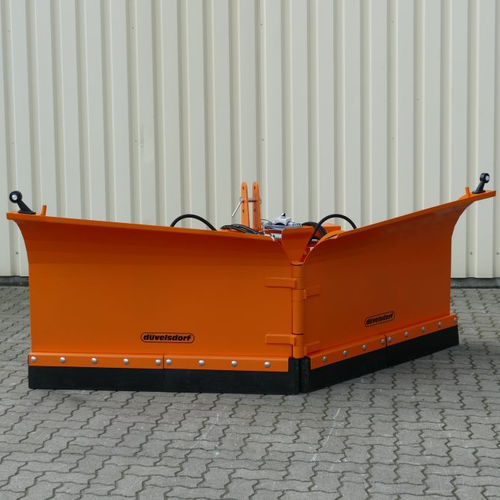 Lâmina limpa-neve com abas laterais ajustáveis - DSP - Düvelsdorf Handelsgesellschaft mbH - em V / com raspador em borracha / com engate de 3 pontos dianteiro em trator