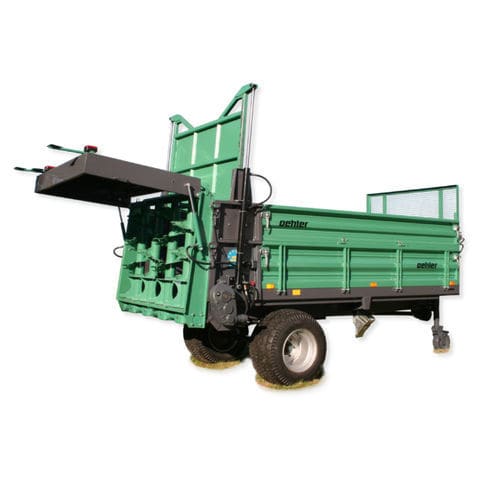 Vagão distribuidor de esterco de arrasto - OL STE 80 - Oehler Maschinen Fahrzeugbau GmbH - com batedores verticais / com 1 eixo
