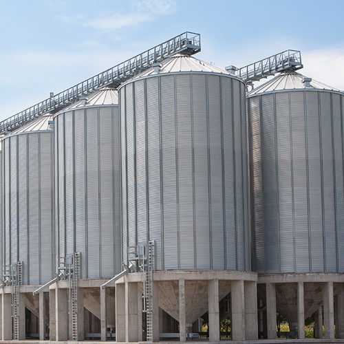 Silo para cereais - PETKUS Technologie GmbH - em aço galvanizado / redondo / com fundo cônico