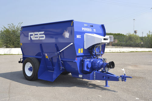 Vagão misturador horizontal - PERSEO MX - RBS UE srl - de arrasto / de descarga lateral / com 2 roscas