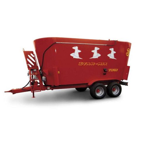 Vagão misturador vertical - VM3 TWIN series - SUPERTINO SRL - de arrasto / de descarga lateral / com 3 roscas