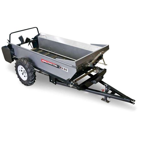 Vagão distribuidor de esterco de arrasto - MX80G  - Wallenstein Europe - com batedores horizontais / com 1 eixo