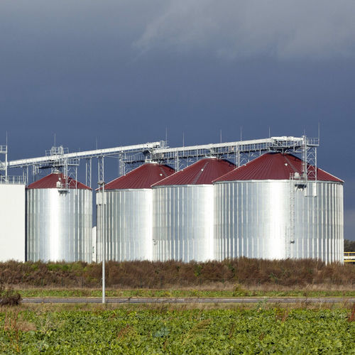 Silo para cereais - Zuther GmbH - em aço galvanizado / com tremonha / redondo