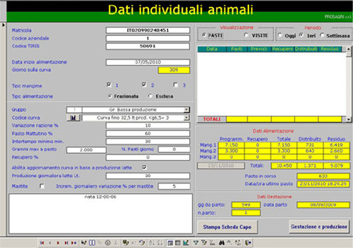 Software de gestão - PC-CARD - PROSAGRI srl - de contabilidade / de formulação de rações / para pecuária